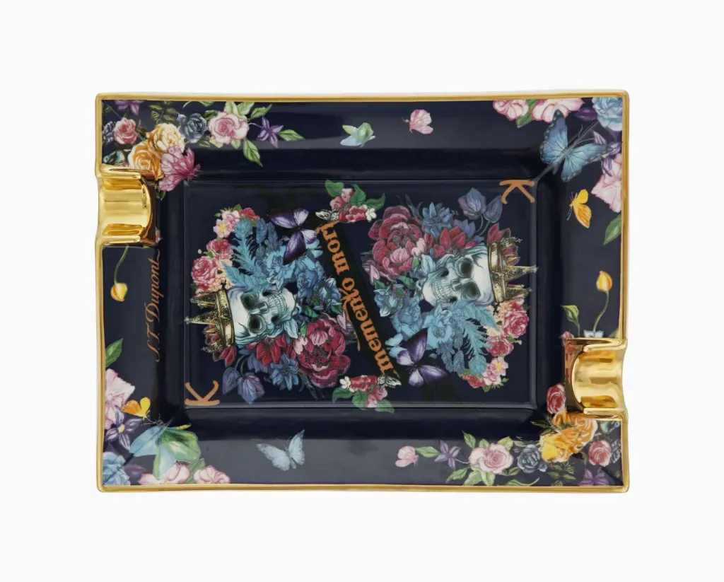 ST Dupont Ashtray Black Skull Flower